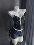2000s American Vintage Sexy Leopard Camis Y2k Harajuku Slim Lace Patchwork Tanks Summer Streetwear Beach Party Sleeveless Tops