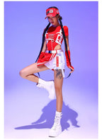 Women's Red Jazz Dance Performance Suit