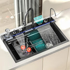 BOSX Stainless Steel Kitchen Sink with Waterfall Faucet