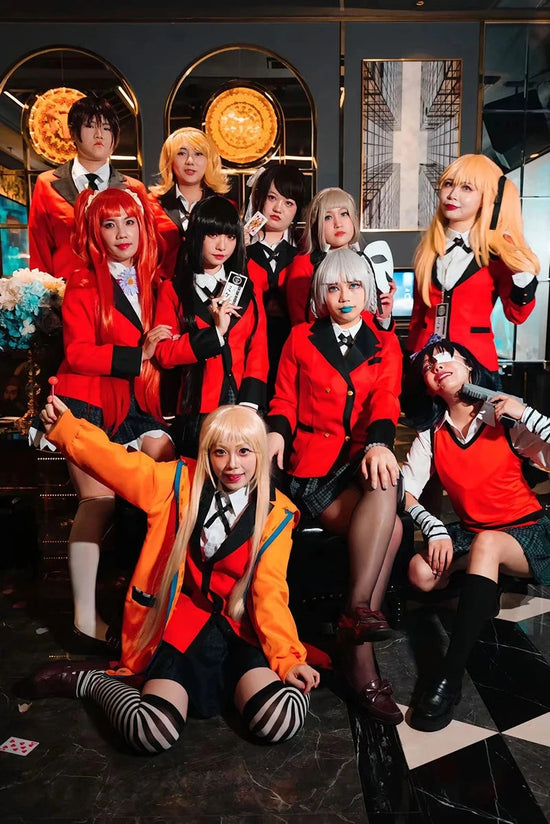 Anime Kakegurui Cosplay Costume Kirari Momobami Uniform Yumeko Sayaka Compulsive Gambler Japanese School Girl Pleated Skirt Suit SS69