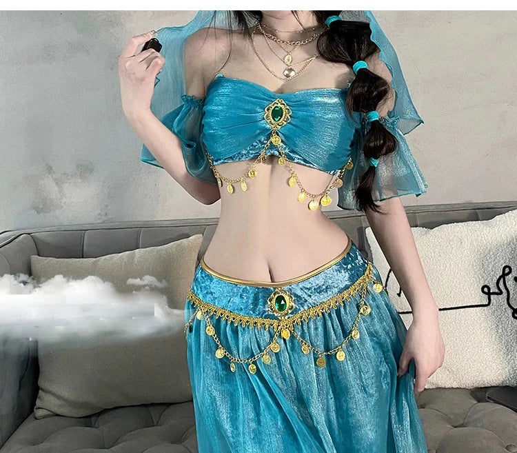 SS69 Egyptian Queen Cosplay Costume Set - Women's Knit Belly Dance Outfit
