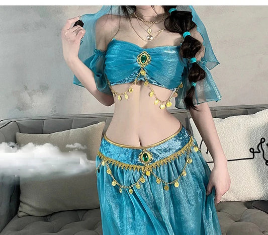 SS69 Egyptian Queen Cosplay Costume Set - Women's Knit Belly Dance Outfit