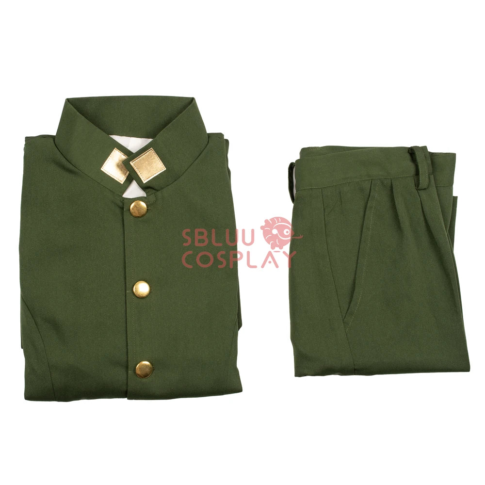 SBluuCosplay Anime Noriaki Kakyoin Cosplay Costume Dark Green Uniform Outfit Halloween Party Costume Upgrade Version
