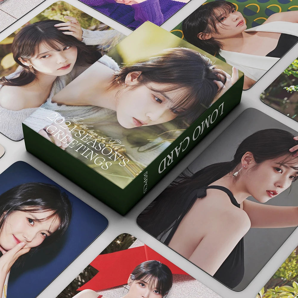 55pcs/set Kpop IU The Golden Hour Lomo Cards High quality HD Photocard for fans collection Fashion Cute Fans Gift SS69