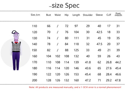 Inside Out Joy Cosplay Costume Unisex Polyester Jumpsuit for Halloween