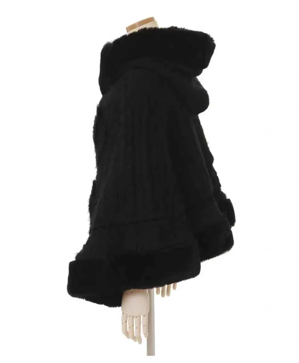 Fall Winter New Sweater Cardigan Women Japanese Mine Sweet Soft Waxy Thick Sweet Pearl Button Hooded Knitted Sweater Cape Jacket