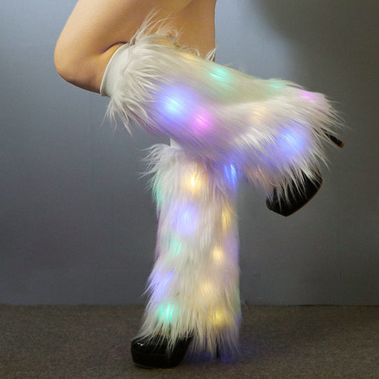 LED Leg Warmers Light Up Wraps Boot Covers Women Rave Outfit Glow Stocking Nightclub Party Clothes Accessories Tron Dance Wear SS69