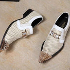 Special Square Toe Men's Shoes Slip on Genuine Leather Dress Men Party, Business, and Wedding Shoes men