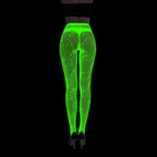 Women Glow in The Dark Fishnet Tight Rose Pattern Fishnet Tights Luminous Fishnet Halloween Party Festive Dress Up SS69