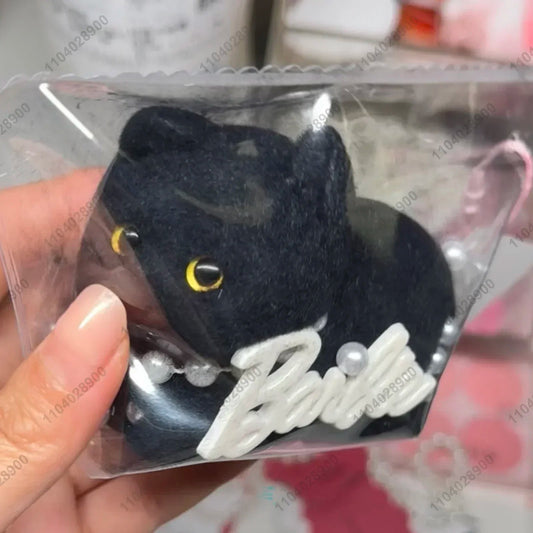 Handmade Kitty Cat Taba Squishy Silicone Fuzzy Kitten Soft Cat Mushy Squeeze Toy Mochi Toy Hand Relax Stress Release Gift Toy SS69 33.69 Clear