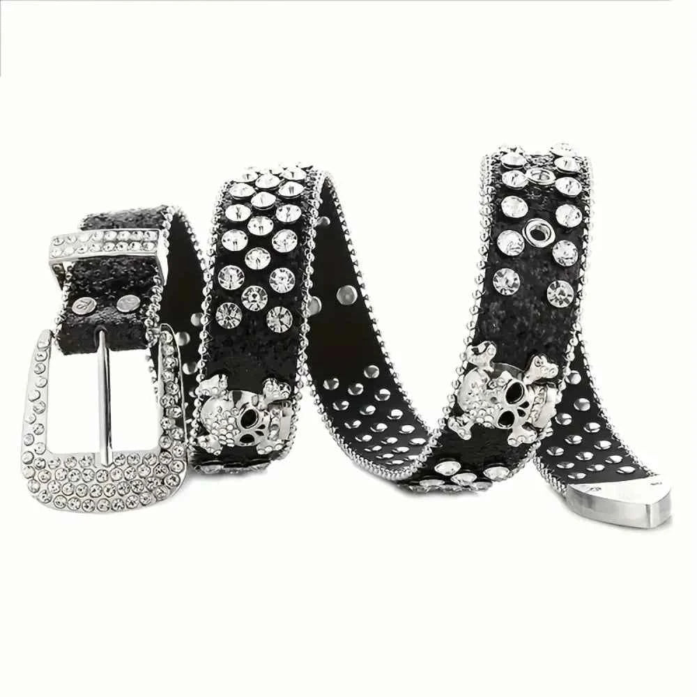 SS69 Rhinestone Western Cowgirl Belt - PU Leather Y2K Style Accessory