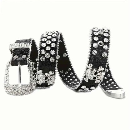 SS69 Rhinestone Western Cowgirl Belt - PU Leather Y2K Style Accessory
