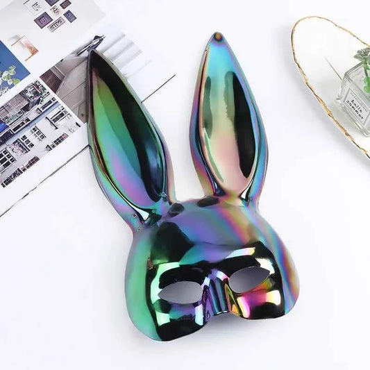 Black White Rabbit Mask Halloween Party Decoration Party Long Ears Rabbit Bunny Mask Costume Cosplay ﻿