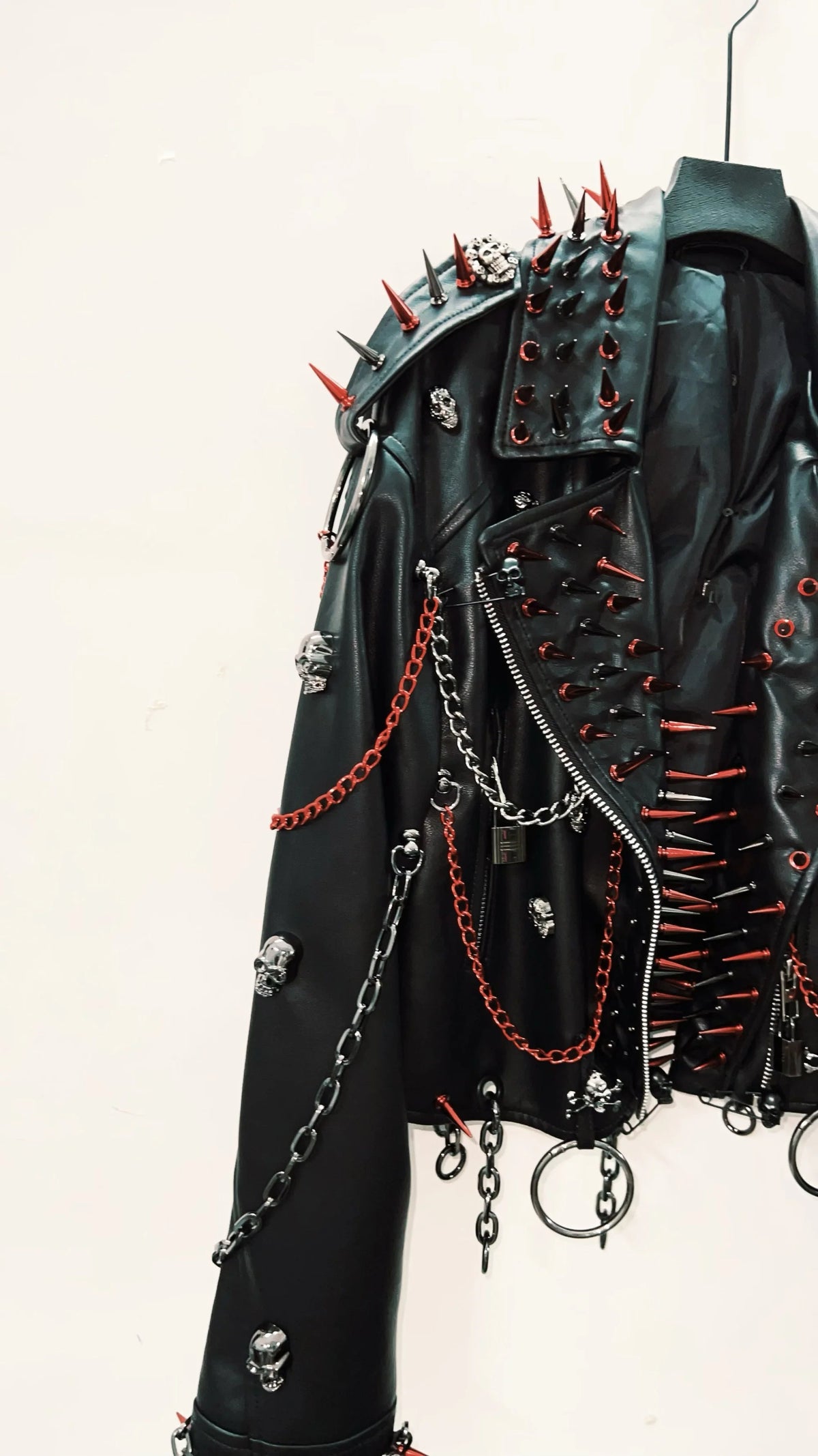 vintage Leather jacket Gothic Leather jacket Punk Leather jacketoversizeLeather jacket Rivet Leather jacket skull Leather jacket SS69