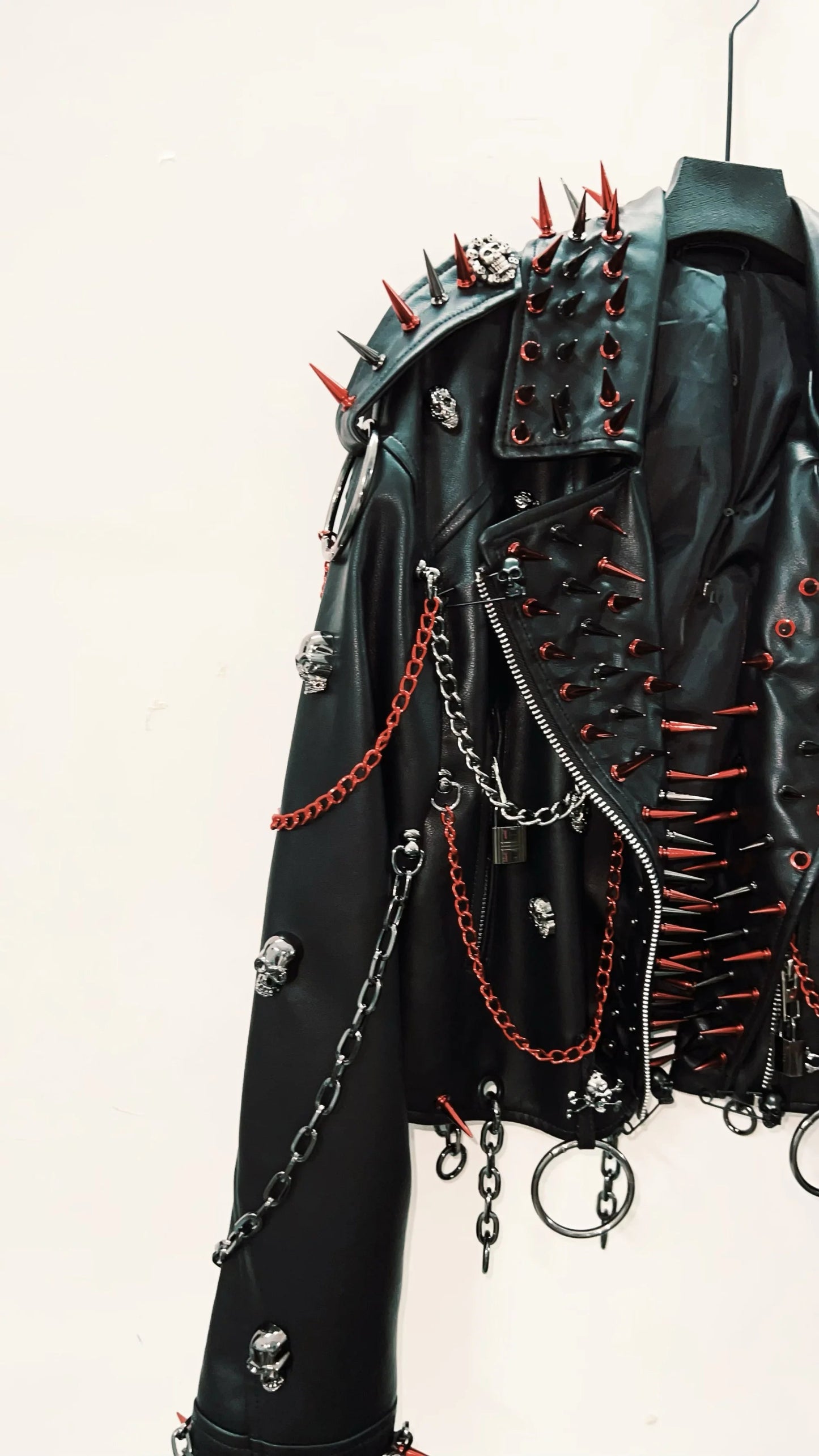 vintage Leather jacket Gothic Leather jacket Punk Leather jacketoversizeLeather jacket Rivet Leather jacket skull Leather jacket SS69