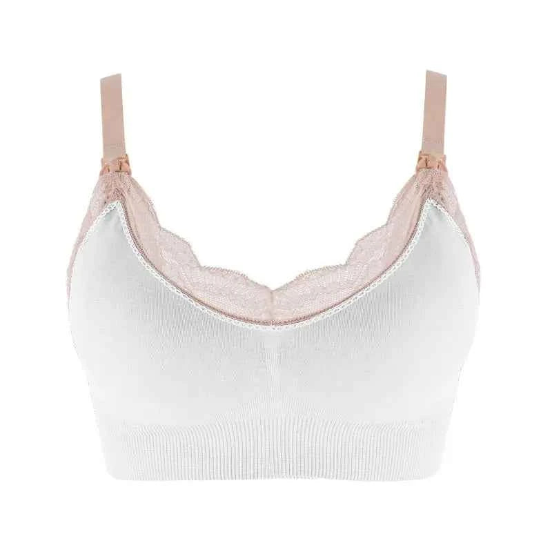 Wireless Front Open Nursing Bra Soft Lace Breathable Seamless Maternity Breastfeeding Bras Maternal Support For Pregnant Women