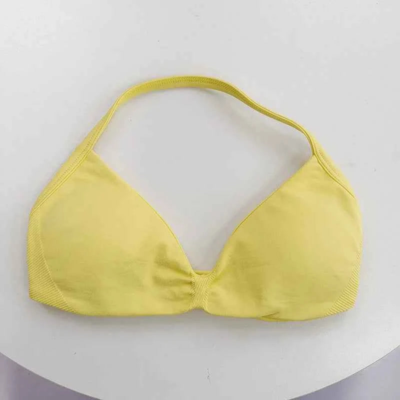 Women's High-Support Lace-Up Sports Bra - Thin-Strap Camisole, Seamless, Tight-Fit for Push-Up Training & Yoga, Gym Top