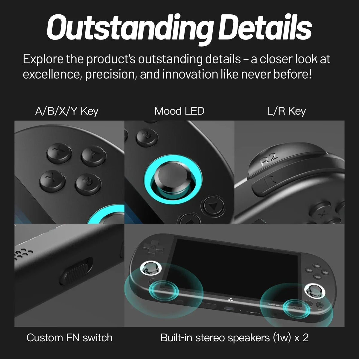 Trimui Smart Pro Handheld Game Console 4.96''IPS Screen Linux System Joystick RGB Lighting Smartpro Retro Video Game Player Gift SS69