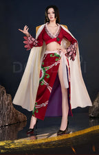 DokiDoki Boa Hancock Red Anime Cosplay Costume Set for Women