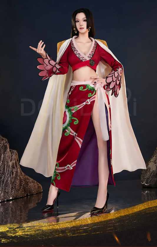 DokiDoki-SR Boa Hancock Cosplay Costume Set for Women - Red Anime Outfit