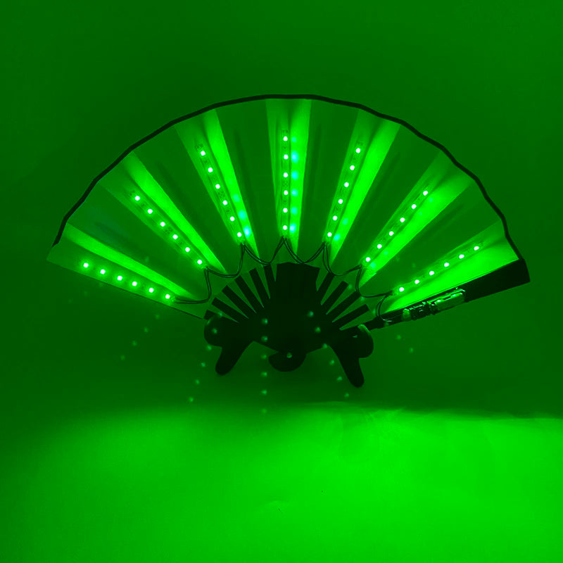Beautiful Costumes Accessory Props Hand Fans 7 Colors For Choice Men Women Cool Decorative Glow Fan Light Up Disco Dance Night SS69