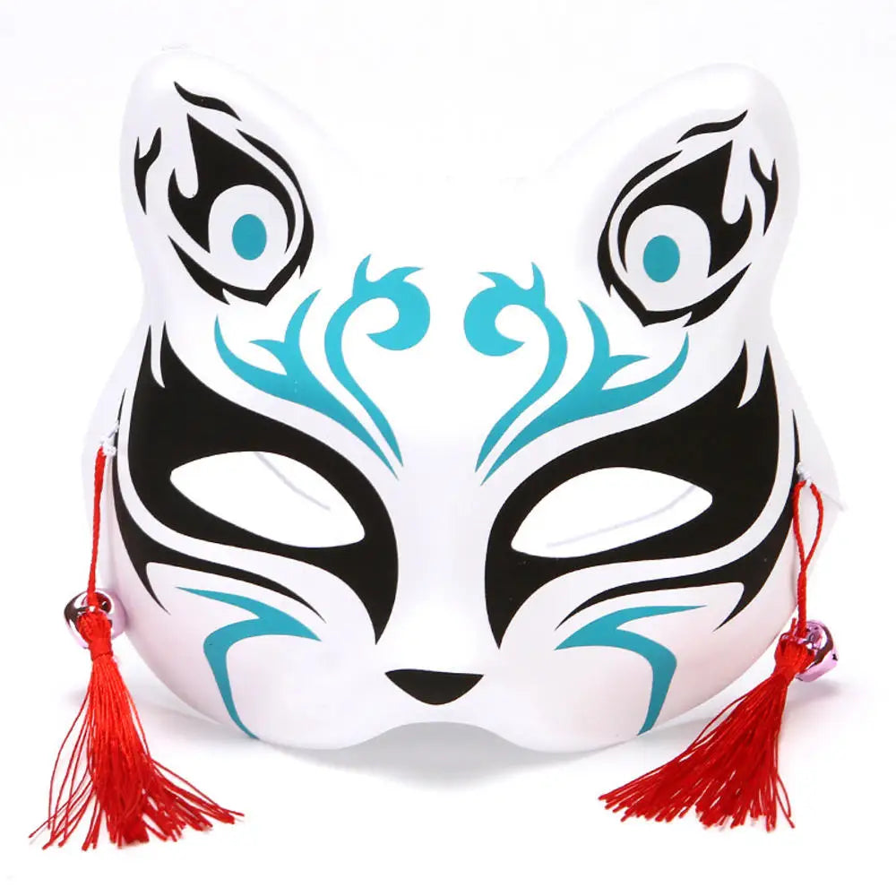 Exaggerated Rabbit Ear Mask - Black & White PVC Costume Accessory