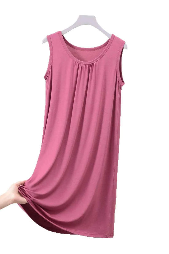 Plus size XL to 8XL Modal sleeveless sleepdress Summer lady's tank dress Loose camisole nightdress comfort dresses