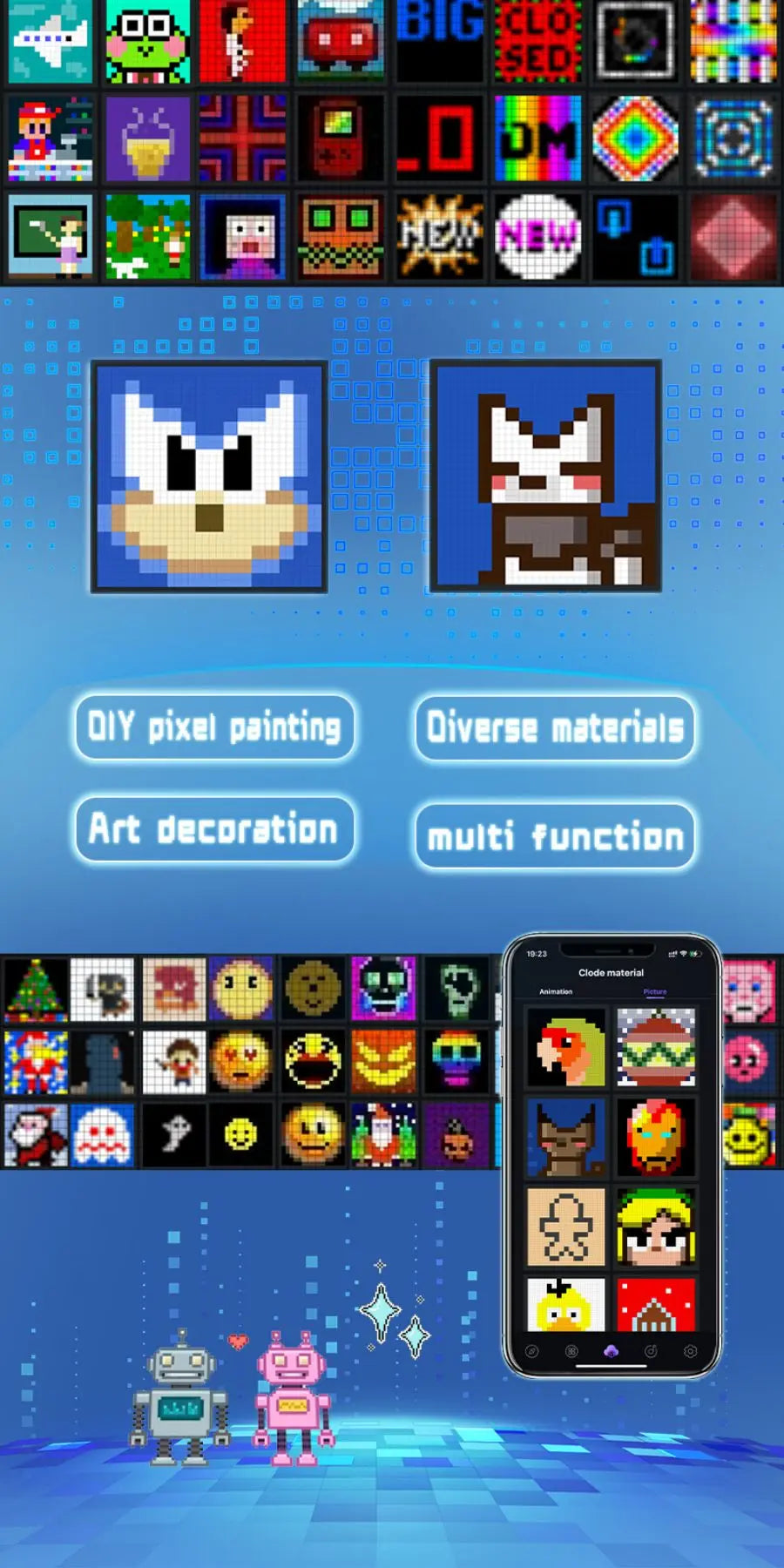 Smart LED Pixel Matrix Display 64x64 RGB App Control