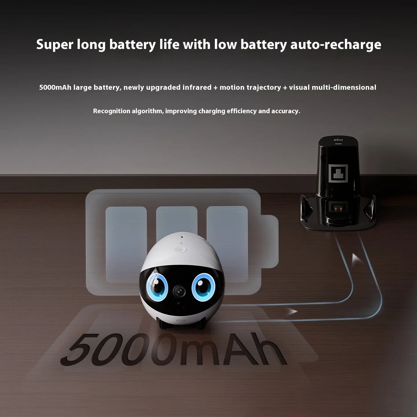 Enabot Air 2 Plus Intelligent Robot Wireless Camera AI Robot Remote Monitoring Pet Companion Robot Real Time Control Portable