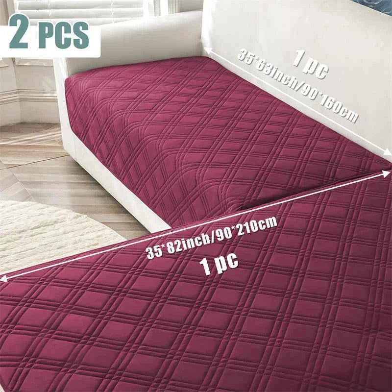 2pcs/Set Water Repellent Pets Kids Corner Sofa Seat Cover Anti Dirty Dog Bed Mattress Cover Non-Slip Chaise Longue Slipcover