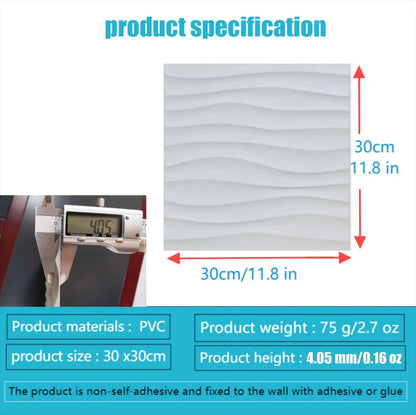 20PCS 3D Wall Panels 30x30cm Indoor Wall Decoration for Living Room Bedroom Hotel Office  Mural Tile-Panel-Mold 3D Wall Sticker