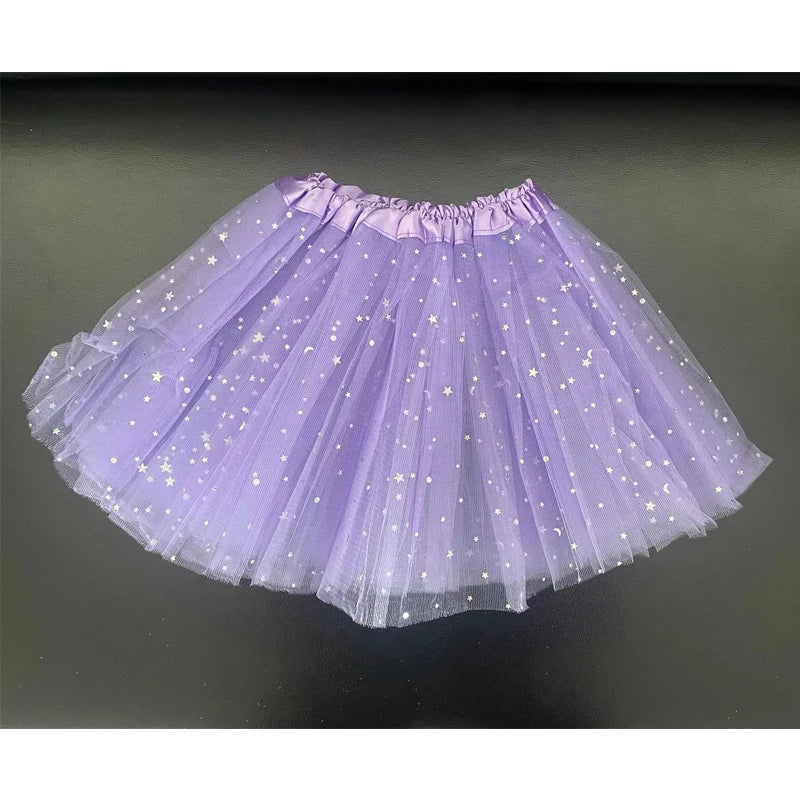 XMOMISEL Girls Sequined Star Tulle Tutu Skirt