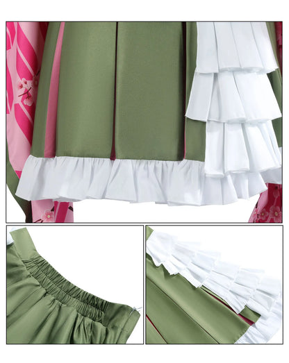 SS69 Kanroji Mitsuri Women's Anime Cosplay Costume Set with Wig and Belt