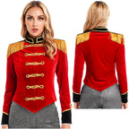 Women Circus Ringmaster Costume Showman Majorette Tassel Tailcoat Jacket Halloween Carnival Lion Tamer Cosplay Costumes