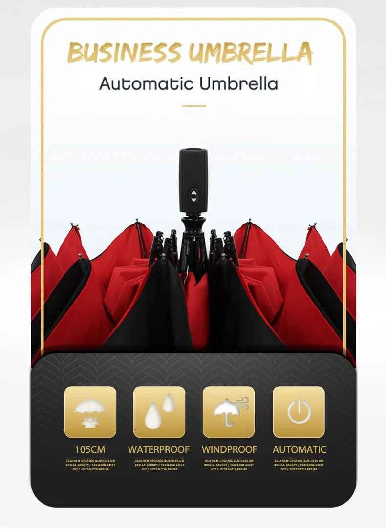 Umbrella Extra Large Ten Bone Large Double Umbrella Triple Large Folding Sunshade Umbrella Men's and Women's Business Umbrella T