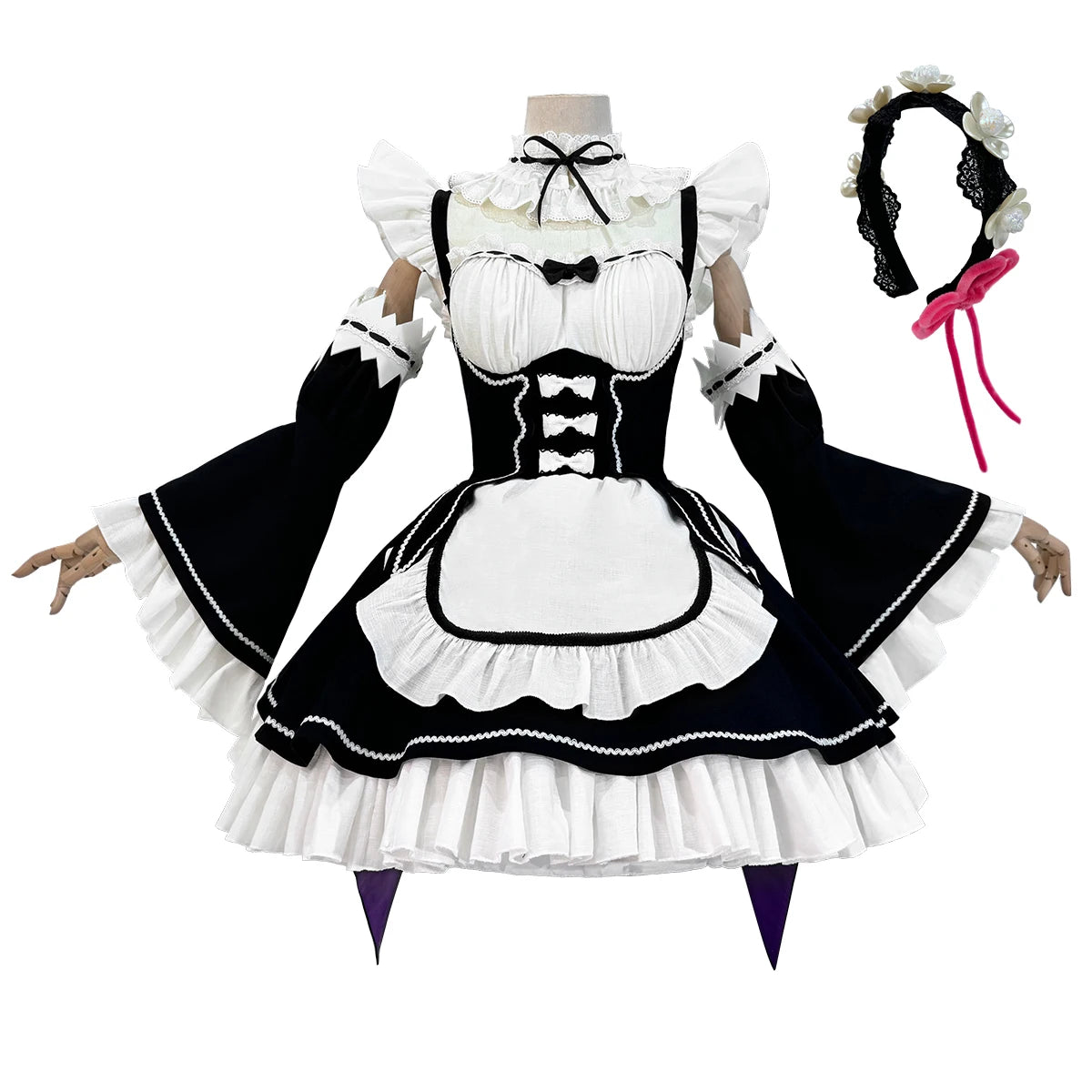 HOLOUN Rem Anime Maid Dress Cosplay Costume for Women