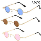 Vintage Rock Punk Man Sunglasses Classic Small Round Sunglasses Women Wide Bridge Metal Frame Black Lens Driving Eyewear SS69 9.69 dark green
