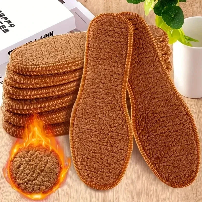 Winter Alpaca Wool Insoles Soft Plush Warm Thicken Foot Thermal Shoe Insole for Women Men Breathable Snow Boots Shoes Heat Pads SS69