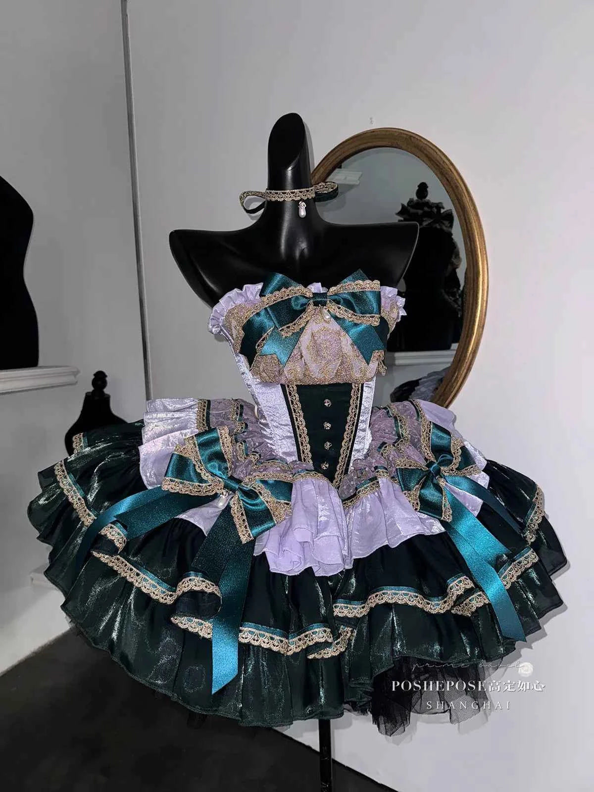 The Little Mermaid's Tears Younger Girls Party Wedding Dress Handmade Wedding Costume for Girls Lolita Girls Bridesmaid Dress