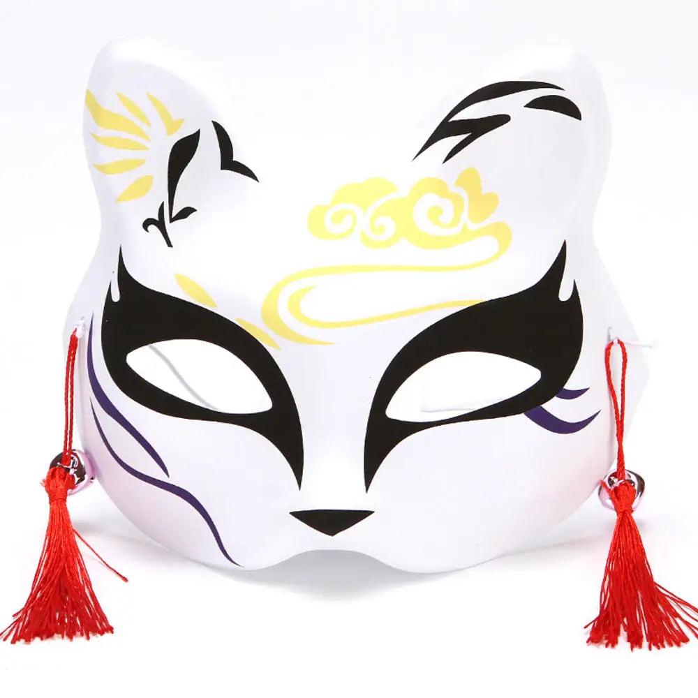 Exaggerated Rabbit Ear Mask - Black & White PVC Costume Accessory