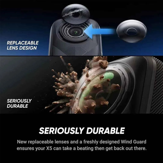 Insta360 X5 15m Waterproof Now arrival 72MP 360° Video X5 Action Camera New Wind Guard 185 mins Run Time Newest