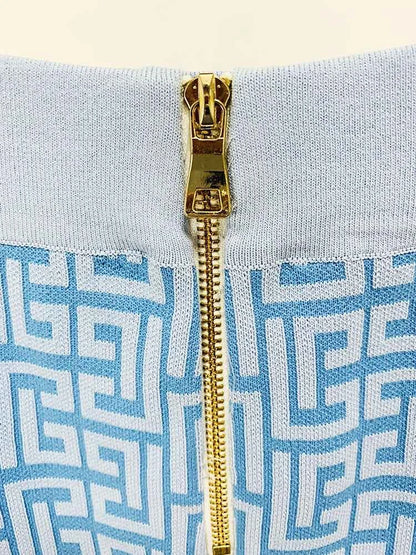 HIGH STREET Newest 2025 Designer Fashion Women's Geometric Monogram Jacquard Knit Pullover Sweater