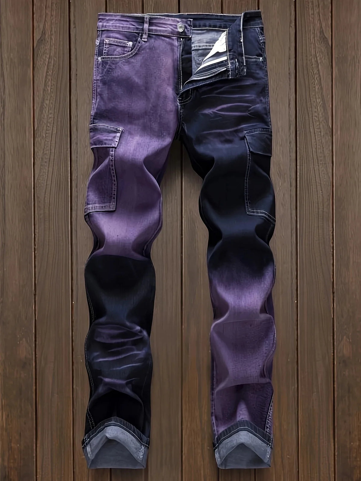 SS69 Men's Distressed Straight Fit Jeans - Vintage Motorcycle Style Denim