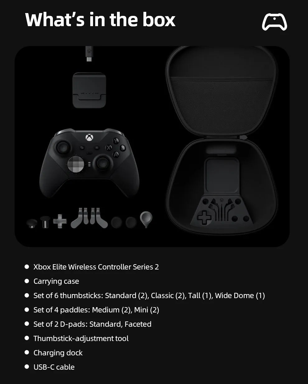 Microsoft Xbox Black Elite Wireless Controller Series 2  for Xbox Series S Xbox Series X XSS XSX 100% New Orginal  SS69