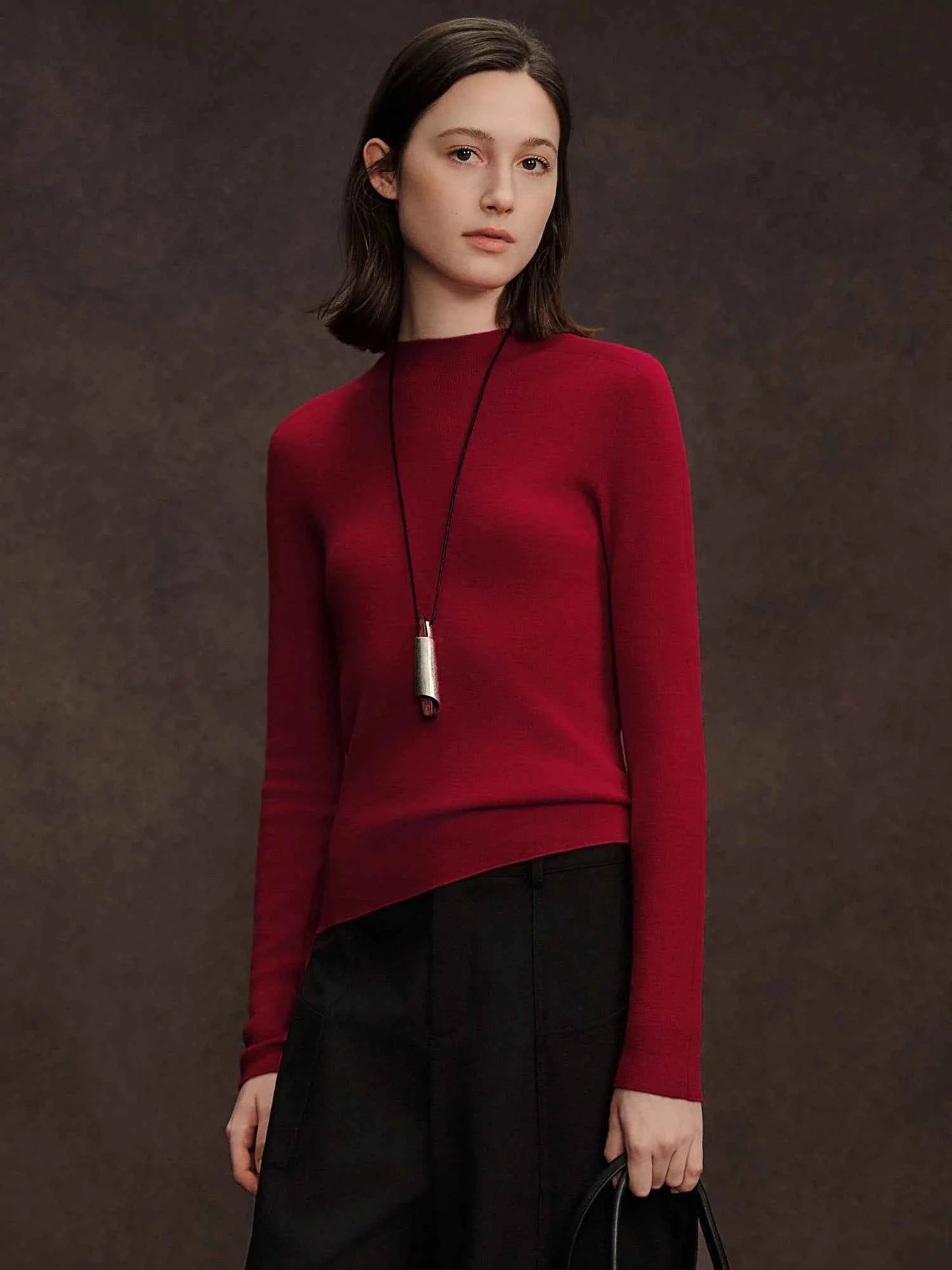 DUSHU Seamless Half-high Collar Pure Wool Pullovers Women Plus Size Autumn Winter Bottoming Sweater Solid Soft Breathable Tops