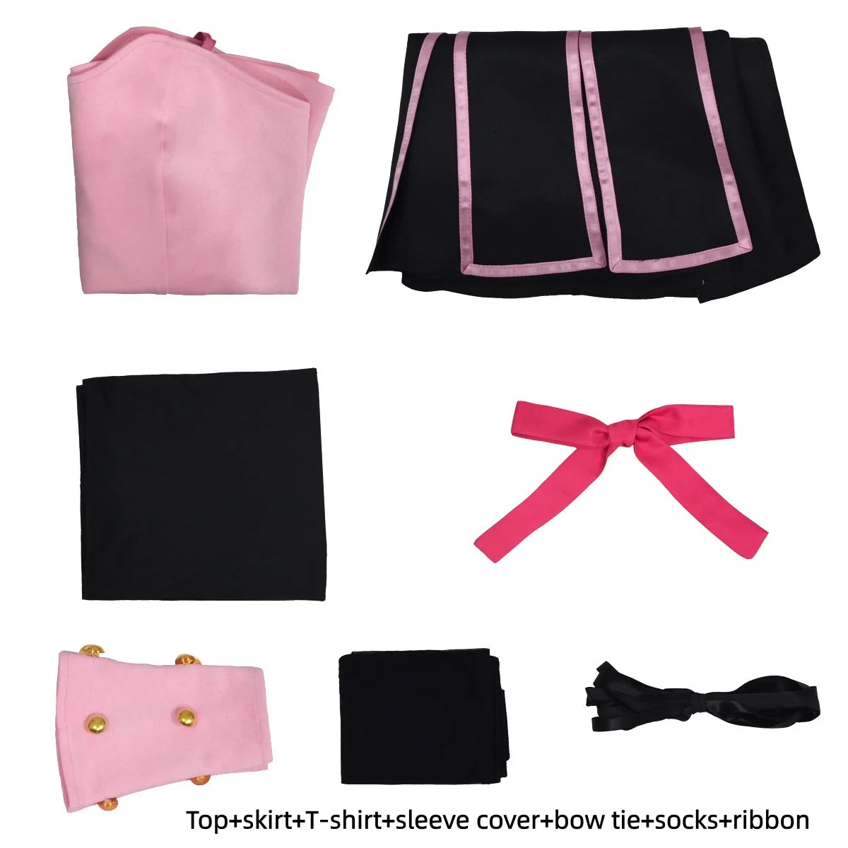 Anime JoJo's Bizarre Adventure Steel Ball Run Lucy Steel Cosplay Costume Pink Dress T-shirt Wig Woman Sexy Cute Carnival Suit