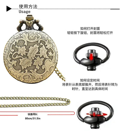 Vintage Quartz Pocket Watches With Chain Retro The Greatest Pocket Watch Necklace For Grandpa Dad Gifts reloj de bolsillo SS69