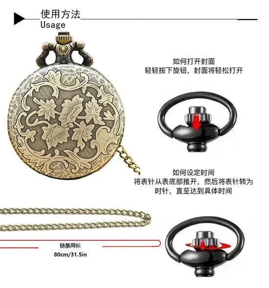 Vintage Quartz Pocket Watches With Chain Retro The Greatest Pocket Watch Necklace For Grandpa Dad Gifts reloj de bolsillo SS69