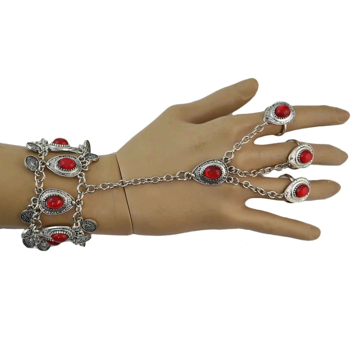 Traditional Kazakhstan Ethnic Coins Bracelet Hair Accessories  for Women Vintage Nepalese Tibetan Clothing Headwear Jewelry Set