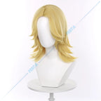 Steel Ball Run JOJO SBR Johnny Joestar Cosplay Wig JoJo's Bizarre Adventure Golden Blonde Layered Hair Star Print Beanie Hat